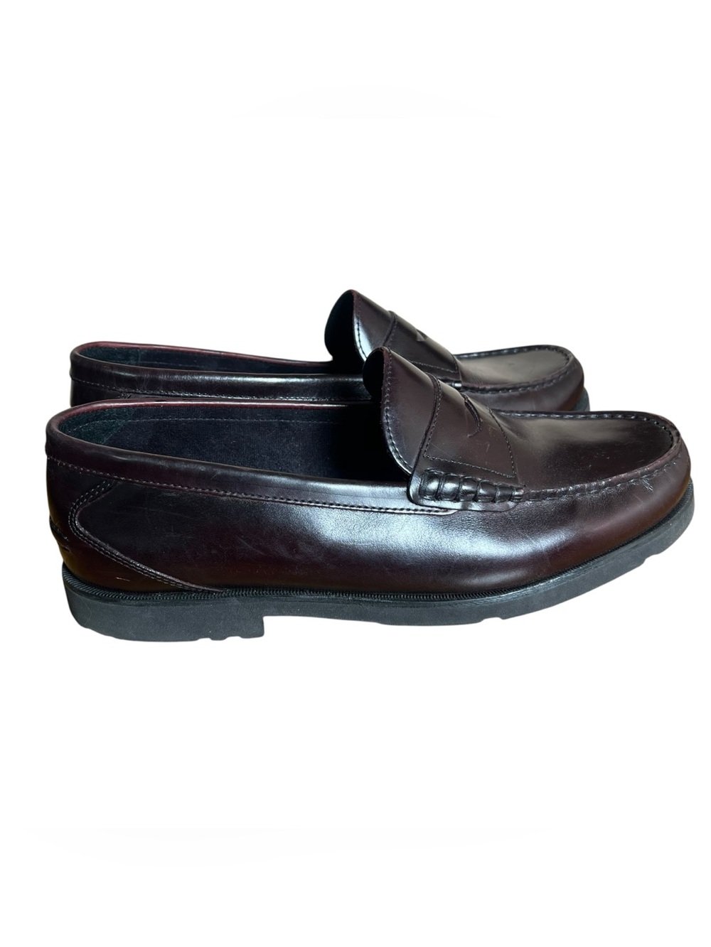 Rockport Leather Oxford Loafers Oxblood Brown Slip On Men’s Size 11 Dress Shoes